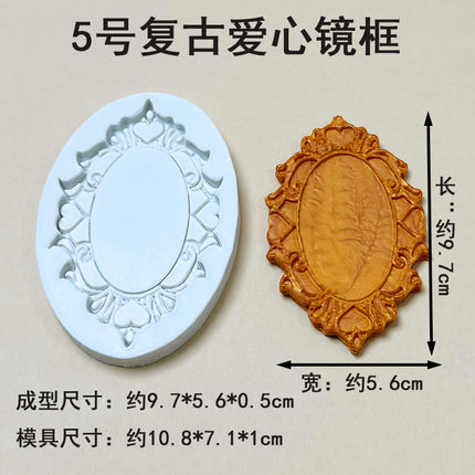Embossed combination of various photo frame flower frame edge silicone handmade chocolate candy cake mold candy tool