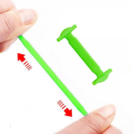 Lazy Man's Artifact, No Need to Tie Shoelace Rope, a Pair of Wide Flat I-Shaped Buckles for Adults and Kidsren, Elastic Silicone No Need to Tie Shoelaces