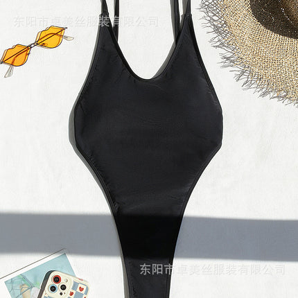 2024 New Hot Backless Bikini Tight Body Suit Cross-border European and American Hot Swimwear Women's Sexy
