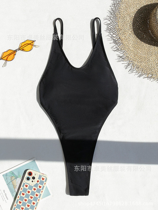 2024 New Hot Backless Bikini Tight Body Suit Cross-border European and American Hot Swimwear Women's Sexy