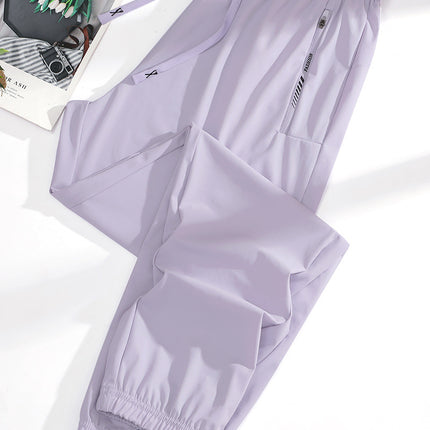 2025 New Summer Sun Protection Clothing for Women, Ice Silk Quick-Drying Pants for Couples, Thin, Same Style for Men and Women, Drapedy High-Elastic Casual Pants