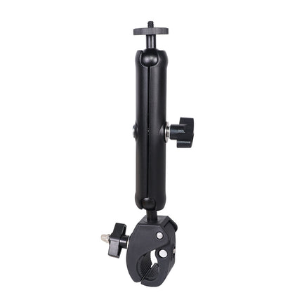 Action Camera Handlebar Bracket, Cycling Navigation Double-Head Clamp Bracket, Universal Ball Head Motorcycle Mobile Phone Holder