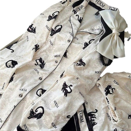 Yd Homewear 2026 Autumn/Winter New Cat-Themed High-End Velvet Pajamas for Women, Internet Celebrity Style, Plus Size, Popular on Xiaohongshu