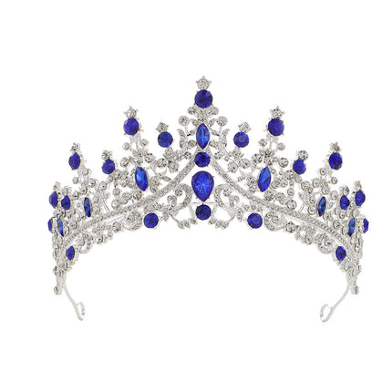 Cross Border Birthday Hair Accessories Party Headband Bridal Crown Headwear Alloy Rhinestone Headband Wedding Hot Crown Jewelry