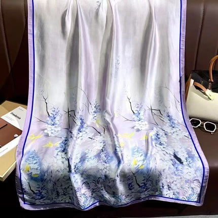 2024 New Arrival Li Brocade Satin Scarf Women's Elegant Printed Fashionable Scarf Spring Autumn Winter Scarf Scarf Shawl