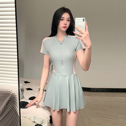 One-Piece Swimsuit 2026 New Model Slimming Tummy-Concealing Conservative Student Plus Size for Class Sports High-End Feel Hot Spring Bathing Girl