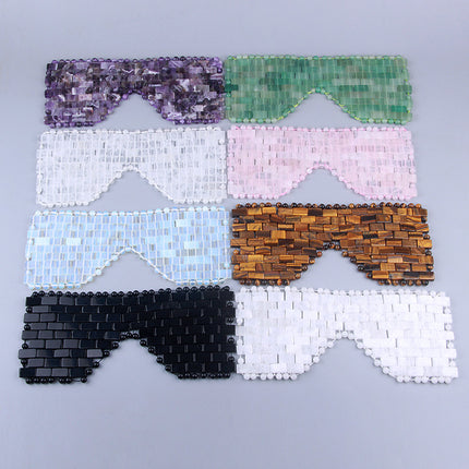 Powder crystal eye mask Jade eye crystal eye mask to relieve eye fatigue amethyst white jade mask spot hot sale