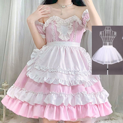 Exported to Japan Two-Dimensional Pink Loli Maid Costume Cosplay Anime Role-Playing Cafe Dress