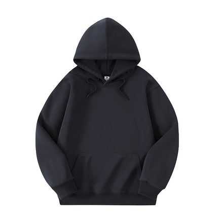 Cross-Border Spot Wholesale Hooded Sweatshirt Solid Color Unisex Loose Drop Shoulder One-Piece Drop Shipping Plus Size Jacket Long Sleeve Inner Layer