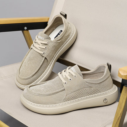 Men's Shoes 2025 Spring and Summer New Trendy Fashion Breathable Lightweight Soft Sole Thick Sole Versatile Slip-On Casual Cloth Shoes