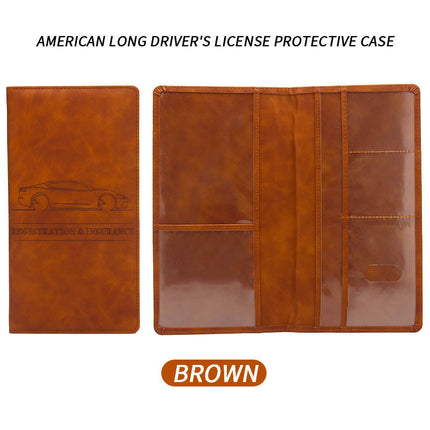 Skin-Friendly American Driver's License Cover, Amazon's Best-Selling Car Insurance Wallet, Long Multi-Functional Driving License Holder