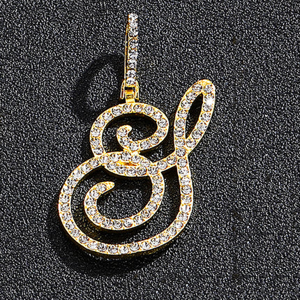Foreign trade popular products full diamond hip hop jewelry grass letter pendant melon seed buckle Cuban chain accessories Amazon exclusive