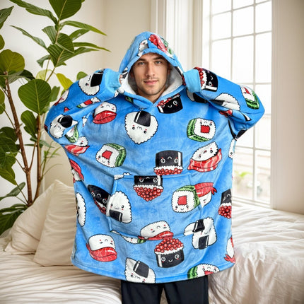 Lazy Pullover Long-Sleeve Pajamas with Lamb Fleece Tv Blanket Hoodie, Tv Blanket Manufacturer, Thickened Thermal Clothing for Warmth