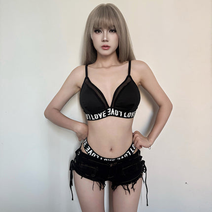 Sexy American Hot Girl Retro Low Waist Denim Shorts Women's Summer New Slim Fit Ripped Stretch Hot Pants