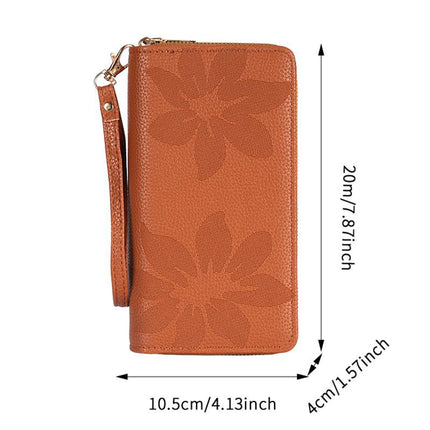 Antique Women's Double Zipper Wallet Large Capacity All-match Casual Long New Mobile Phone Bag Coin Purse Card Bag Multi-layer