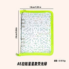 a5 zipper star fluorescent green