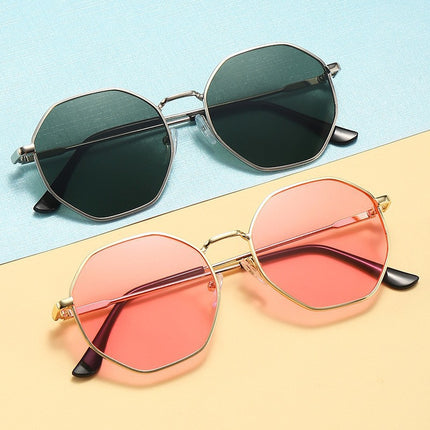 Fashion Retro Full-Frame Sunglasses Metal Frame Trendy Sunglasses for Men and Women Travel Street Photography Sunshade Glasses