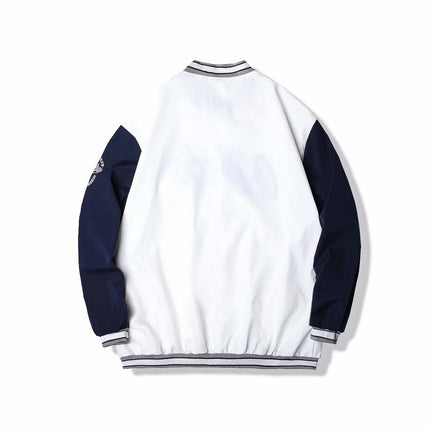 American-style Patchwork Letter Embroidered Cardigan Baseball Suit Men's and Women's Trendy Handsome Retro Fixtures Vertical Collar Jacket Jacket
