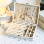 Beige-nine-compartment jewelry box (without window) / 20*15*5cm (length, width and height)