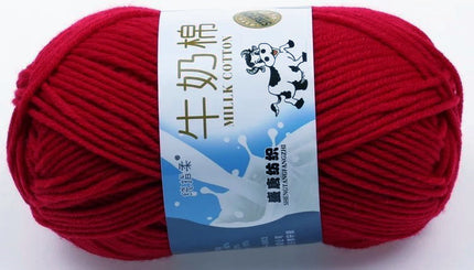 Five-Strand Milk Cotton Wool Ball Wholesale Medium Thick Thread Crochet Doll Shoes Scarf Handmade DIY Knitting Material Package