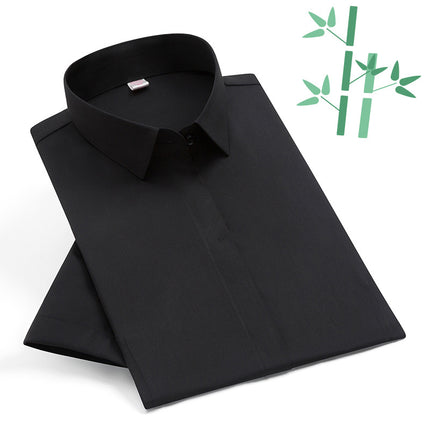 New Bamboo Fiber Men's Shirts, Men's Long-Sleeved Shirts, Business Work Clothes, No-Iron Women's Short-Sleeved Shirts, Women's Professional Shirts