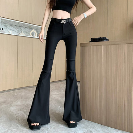 Design black slimming versatile leggings cross-border women's clothing spring and summer new high waist slim mop horseshoe pants