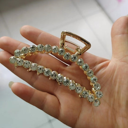 European and American Korean style electroplated rhinestone clip simple women's hairpin hairpin all-match internet celebrity rare medium diamond style hair clip