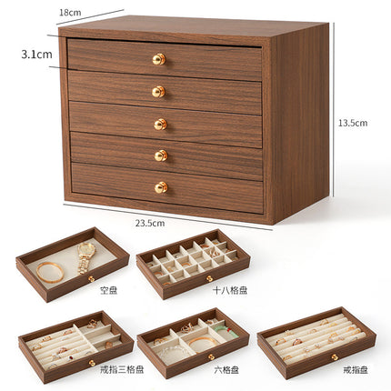 Jewelry Box Storage Box Desktop Anti-Oxidation Earrings Necklace Ring Hairpin Display Stand High-End Hand Jewelry Box
