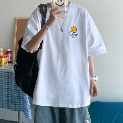 Summer New Short-Sleeve Trendy Loose Versatile Ins Fashion Brand Half-Sleeve T-Shirt Student Casual Short-Sleeve Top