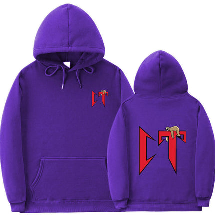 European Size Rib Bottom Fashion Printed Sweatshirt Loose Hoodie Men's and Women's Casual Sports Sweatshirt