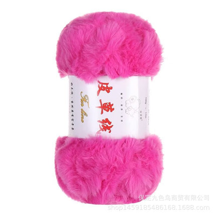 Nine-color bird thick fur line imitation fur fluff line long hair mink hat handmade scarf knitting diy wool ball