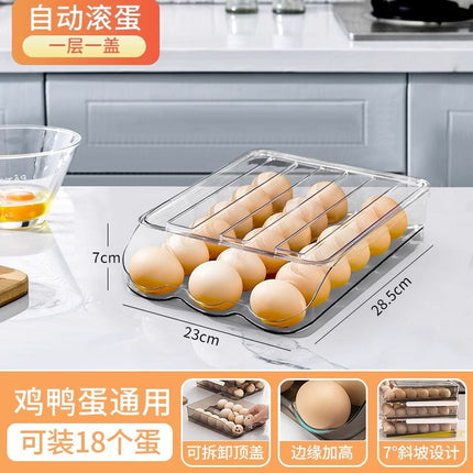 Egg Tray Box Egg Storage Box Household Rolling Egg Rolling Food Grade Japanese Space Drawer Refrigerator Saving