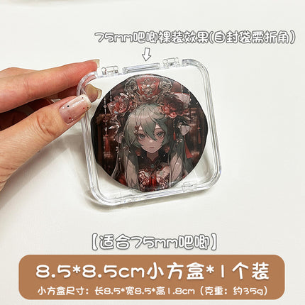 Transparent Sealed Badge Storage Box Single Protective Case Cover 58mm 75mm Moisture-Proof Desktop Display Stand