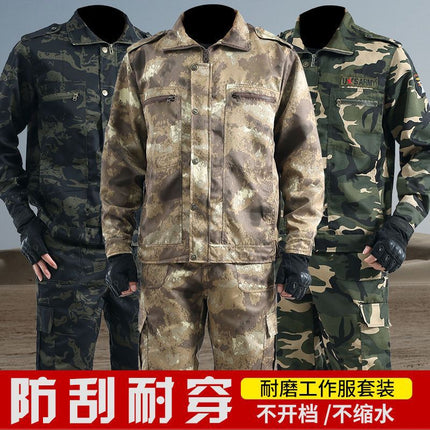 Spring and Autumn Camouflage Clothing Men's Suit Site Wear-resistant Dirty-resistant Labor Protection Work Clothes Auto Repair Machine Repair Welding Suit