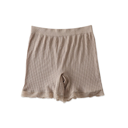 2022 New Cotton Crotch Threaded Safety Pants Women Seamless Lace Lace Bear Anti-Light Base Boxer Briefs