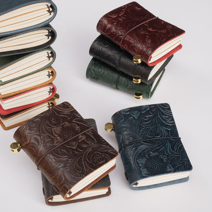 Wholesale Mini Retro Handbook New Notebook Traveler Crazy Horse Leather Portable Small Diary Customizable