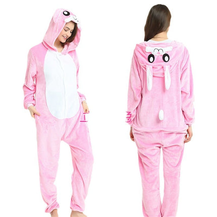 Mixed batch autumn and winter flannel adult cartoon conjoined animal pajamas cheese cat home clothes thick toilet wholesale