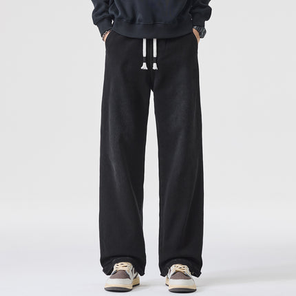 Plus Size Men's Autumn and Winter New Tall Extended Wide-Leg Jeans Men's Loose Versatile Casual Straight Pants