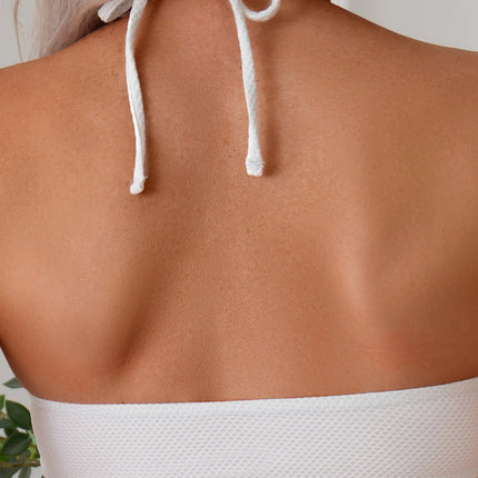 2024 New Bikini Swimwear Sexy Metal Hollow Strap Swimwear Amazon Backless Swimwear