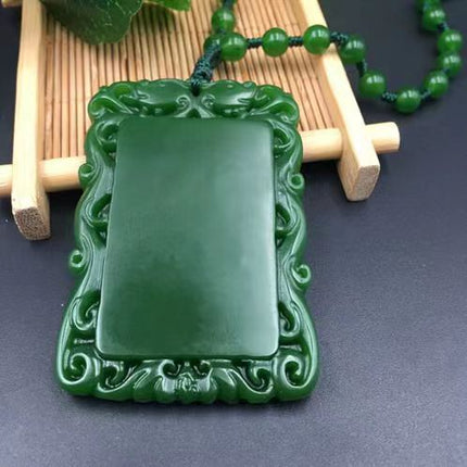 High-Quality Imitation Hetian Jade Jasper Spinach Green Outer Mongolia Material Pendant Jade Jewelry Pendant for Sales Opening Gift Live Broadcast Model