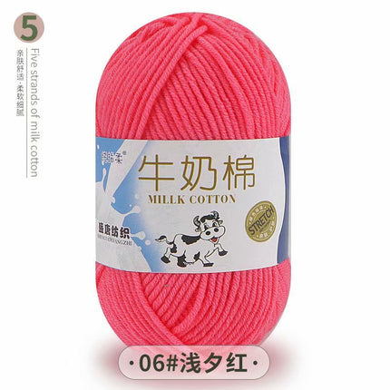 5-Strand Milk Cotton Self-Woven Scarf Medium Thick Thread Ball Blanket Crochet DIY Material Package Wool Ball Hand Knitted Bag Thread