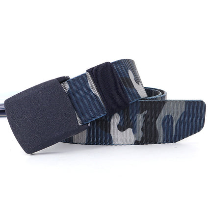 Security check camouflage nylon belt men's tactical belt women's automatic buckle pants belt woven cross-border wholesale