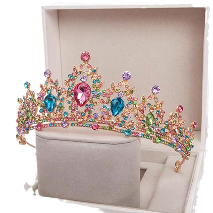 Korean Children's Crown Performance Headwear Alloy Rhinestone Hair Hoop Princess Style Hair Accessories Baking Jewelry