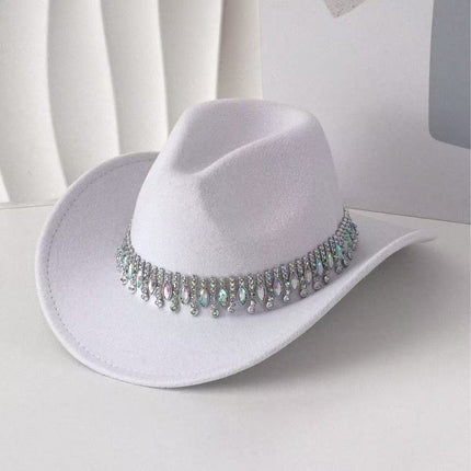 Solid Color Light Board Felt Western Cowboy Hat Outdoor Autum Hat Women's Simple French Hat Men's High-End