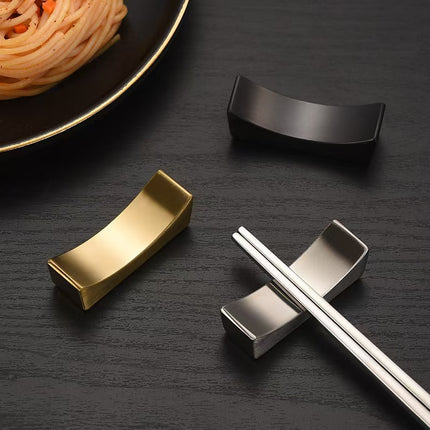 Cross-border Stainless Steel Chopsticks Rack Chopsticks Holder Chopsticks Pillow Public Chopsticks Holder Hotel Dining Table Set-up Table Yuan-shaped Tableware Chopsticks Holder