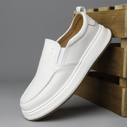 Lazy Shoes 2025 Summer New Men's Breathable Slip-On Loafers Versatile Genuine Leather Lightweight Soft Sole Men's Shoes