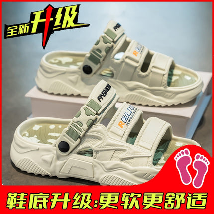 Men's Summer Slippers for Outdoor Wear, Comfortable for Driving and Outdoor Activities, Large Size 45 Beach Sandals