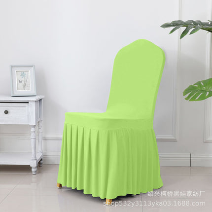 Chair Cover Thickened Stretch Pleated Skirt Dining Chair Cover Hotel Wedding Banquet Event Stool Cover Hotel Cloth