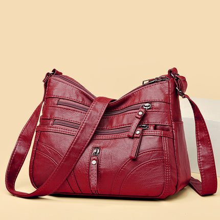 New Cross-Border Foreign Trade Bags, Versatile Women's Bags, Crossbody Bags, Fashionable Soft Leather Texture, Large-Capacity Shoulder Bags, Mother Bags