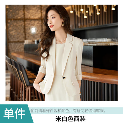 Brown Small Suit Jacket Women's Spring and Autumn New Work Clothes Business Suit dress Suit Two-piece Dress